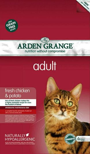 Ξηρά Τροφή Arden Grange με Φρέσκο Κοτόπουλο & Πατάτα Adult Cat Fresh Chicken & Potato Grain Free 2Kg