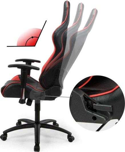 Gaming Καρέκλα Sifitel Cerber με Ανάκλιση και Υποπόδιο Κόκκινο