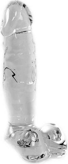 Γυάλινο Ομοίωμα Πέους με Όρχεις 15cm Kiotos