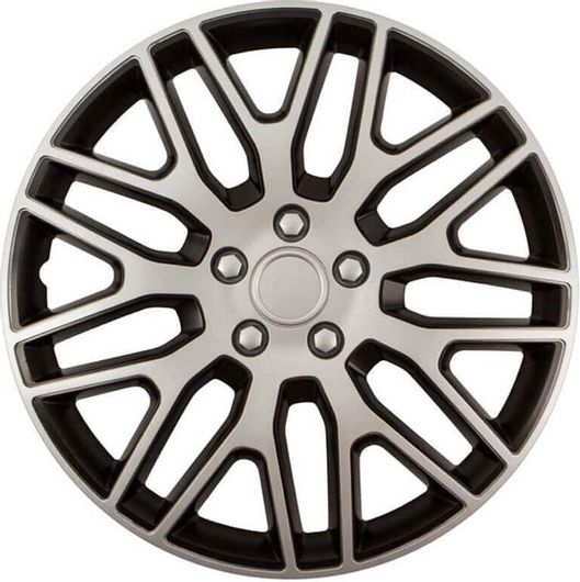 Τάσια Τροχών Αυτοκινήτου 15" Dakar με Μπουλόνια Χρωμίου NC CBX 4τμχ Ασημί-Mαύρο