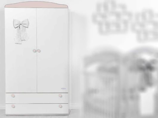 Ντουλάπα Fiocco 53x103x203cm Λευκό-Ρόζ