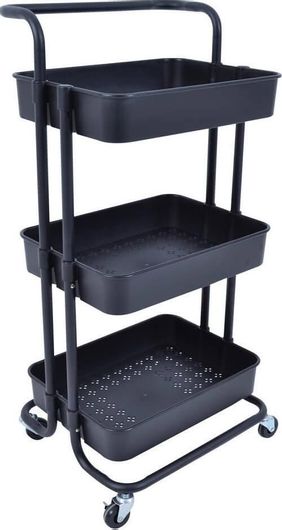 Τρόλει Κουζίνας Ankor Μεταλλικό 3 Θέσεων 43x34x86cm Μαύρο