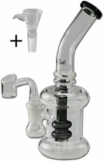 Γυάλινο Bong Grace Glass Μαύρο με Percοlator Herbs + Oil 21 cm