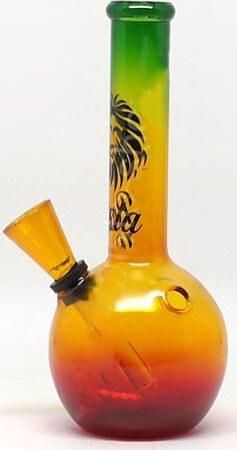 Bong RASTA GLASS BOUNCER Γυάλινο 01105N 16cm ΤΡΙΧΡΩΜΟ