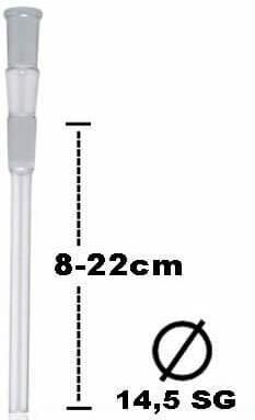Ανταλλακτικό γυάλινο πιπάκι για Bong Chillum - SG:14.5mm - Μήκος: 08-22cm | Δέχεται Bowl
