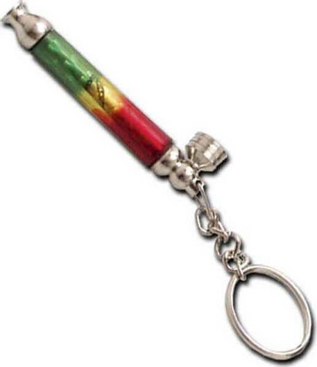 Μεταλλική Πίπα Σχέδιο Rasta Leaf Μπρελόκ - 7cm