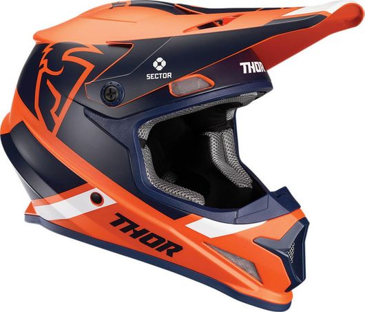 Κράνος Μηχανής Motocross Thor Sector Split Navy 1400gr XL Πορτοκαλί