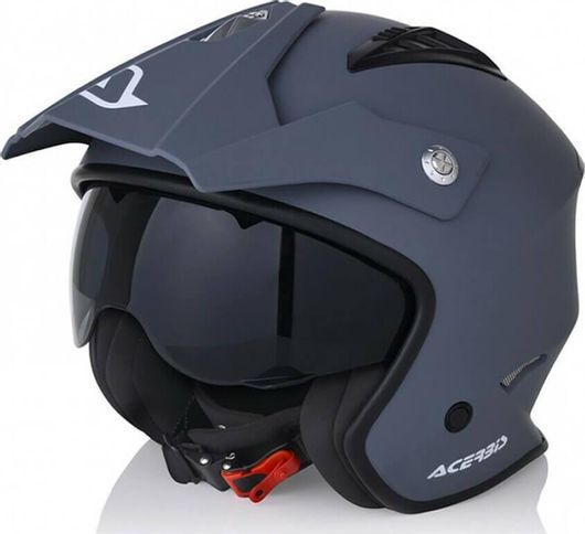Κράνος Μηχανής Acerbis Jet Aria Matt Jet 1050gr με Sunvisor M Γκρι
