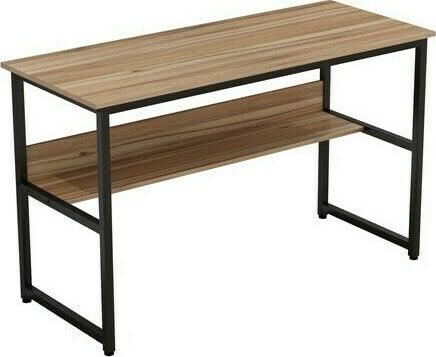 Γραφείο Homemarkt Ξύλινο με Μεταλλικά Πόδια 120x50x75cm Καρυδί / Μαύρο