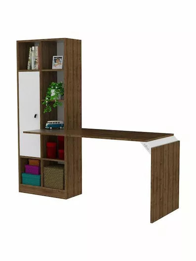 Γραφείο Homemarkt με Βιβλιοθήκη Opus Ξύλινο