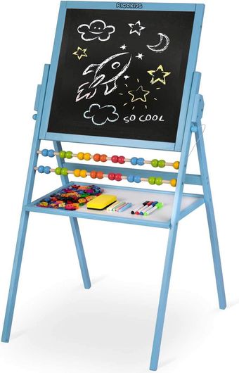 Πίνακας Ricokids Μαγνητικός και Μαυροπίνακας με Κιμωλίες Και Μαρκαδόρους Μπλε