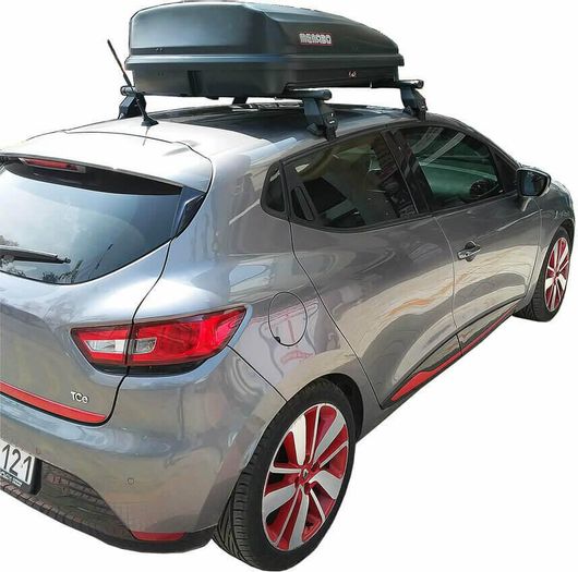 Μπάρα Οροφής Αυτοκινήτου Menabo ΜΠ.RCLIO.26 για Μπαγκαζιέρα - Quasar 320 Dark Renault Clio 2012-2016 & 2016 3 τμχ Σετ με πόδια Μεταλλική