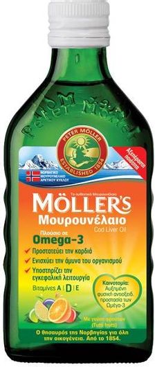 Moller's Cod Liver Oil Μουρουνέλαιο 250ml Tutti Frutti