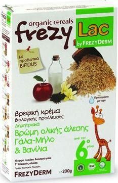 Φρουτόκρεμα Frezyderm Βρώμη Ολικής Άλεσης Γάλα, Μήλο & Βανίλια 200gr για 6+ Μηνών