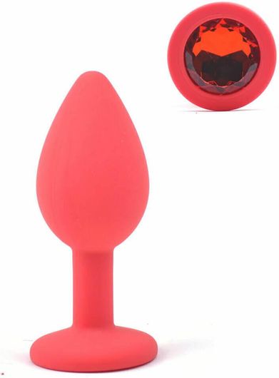 Πρωκτική Σφήνα Mokko Toys Small Diamond Butt Plug Κόκκινο