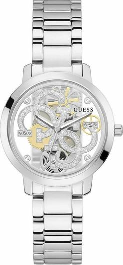 Γυναικείο Ρολόι Guess Quattro Clear GW0300L1 με Μεταλλικό Μπρασελέ Ασημί