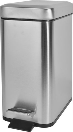 Καλαθάκι Μπάνιου Estia 02-5542 Slim Μεταλλικό 5lt Ασημί