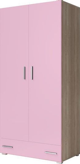 Παιδική Ντουλάπα Χαρά Δίφυλλη 85x50x180cm Ροζ