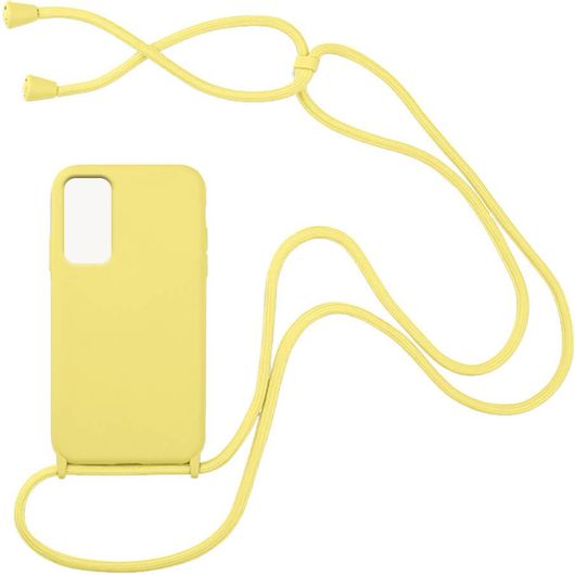 Θήκη Κινητού Σιλικόνης με Κορδόνι CarryHang για Xiaomi Redmi Note 10 Pro Κίτρινο