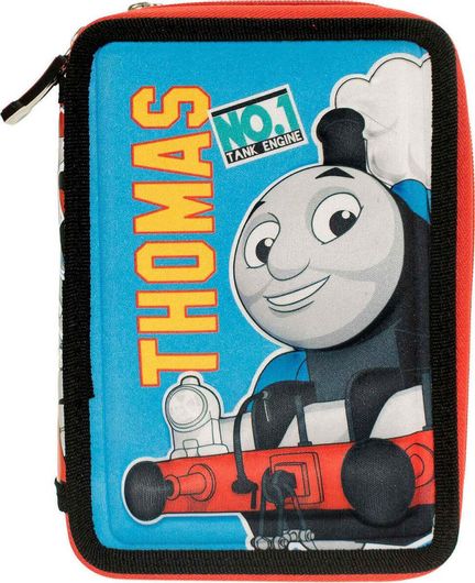 Σχολική Κασετίνα Diakakis Διπλή Γεμάτη 3D Thomas The Train Γαλάζιο