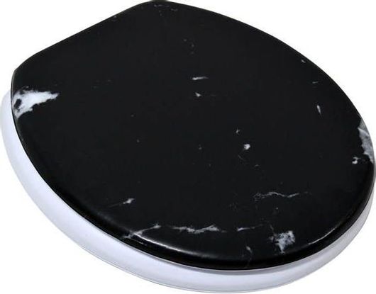 Καπάκι Λεκάνης Τουαλέτας Ankor Μαλακό με Εφέ Μάρμαρο 36x39cm Μαύρο