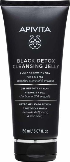 Gel Καθαρισμού Προσώπου & Ματιών Apivita Black Detox για Ακνεϊκές Επιδερμίδες 150ml