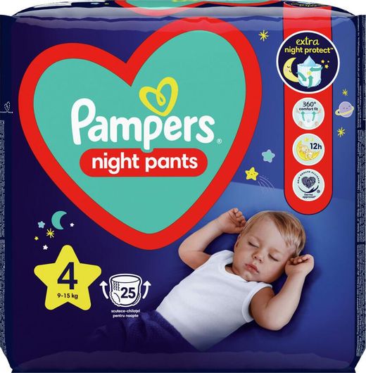 Πάνες Βρακάκι Pampers Night No.4 για 9-15kg 25τμχ