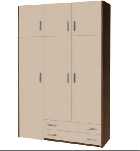 Ντουλάπα Παιδική Klikareto Τρίφυλλη με Πατάρι 110x50x240cm Μπέζ