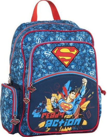 Σχολική Τσάντα Δημοτικού Graffiti Πλάτης Superman Ready For Action Μπλε