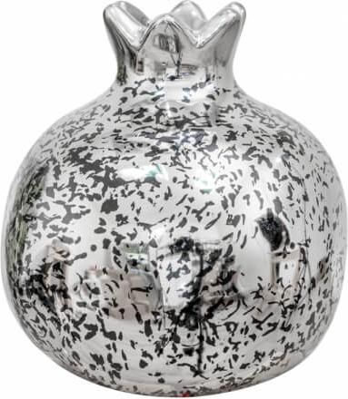 Ρόδι Idea Home Κεραμικό Ασημί Μαύρο "Πινελιές" 7,6 cm