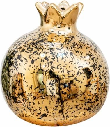 Ρόδι Idea Home Κεραμικό Χρυσό Μαύρο "Πιτσιλιές" 13 cm