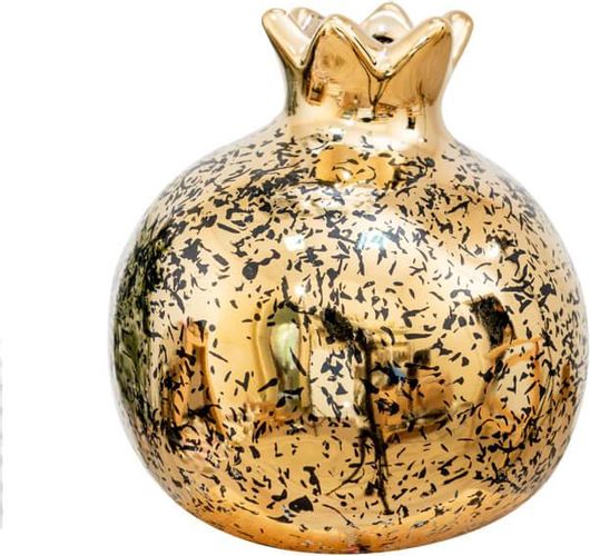 Ρόδι Idea Home Κεραμικό Χρυσό Μαύρο "Πιτσιλιές" 7,6 cm