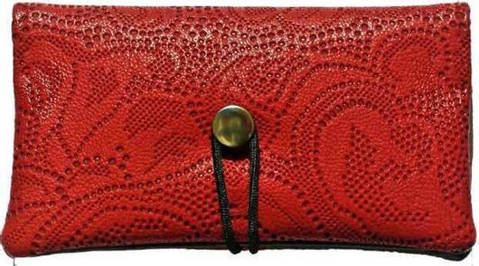 Καπνοθήκη Simona Χειροποίητη Κόκκινη Νταντέλα