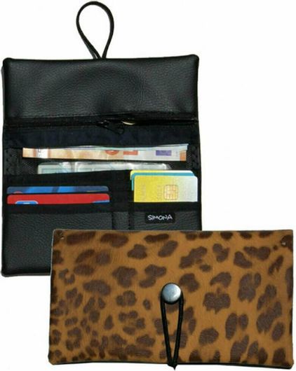 Καπνοθήκη Πορτοφόλι Simona Πολυμορφική 3 σε 1 Λεοπάρ Καφέ