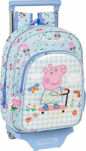 Σχολική Τσάντα Νηπίου Safta Τρόλεϊ Peppa Pig Πολύχρωμο