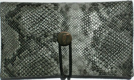 Καπνοθήκη Simona Χειροποίητη Δέρμα Φιδιού Γκρι