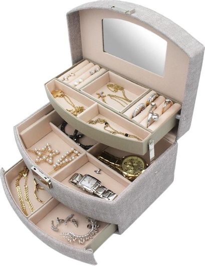 Μπιζουτιέρα CX1711-05 με Καθρέφτη & Συρτάρι 12.5x22x13cm