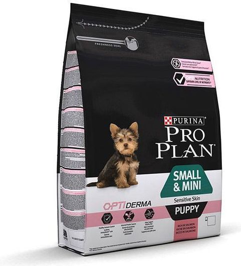 Ξηρά Τροφή Purina Pro Plan OptiDerma Small & Mini Puppy 3kg για Κουτάβια Μικρόσωμων Φυλών με Σολομό & Ρύζι