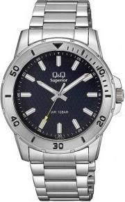 Ανδρικό Ρολόι Χειρός Q&Q Superior S372J202Y με Μεταλλικό Μπρασελέ Ασημί