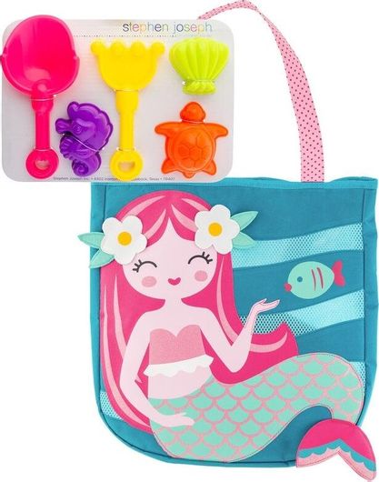 Τσάντα Παραλίας Stephen Joseph με παιχνίδια άμμου Γοργόνα SJ100328B