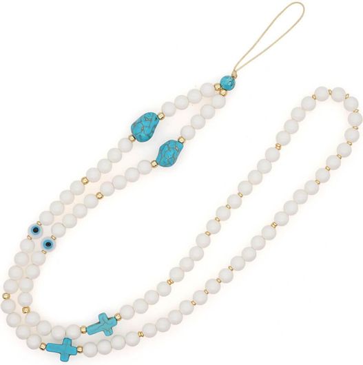 Λουράκι Λαιμού Κινητού DS Crystal 80cm για Κινητά Blue Stone