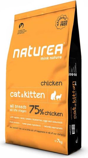 Ξηρά Τροφή Γάτας Naturea Naturals Cat And Kitten Chicken 7kg & Δώρο 4 Κονσέρβες Naturea 85gr