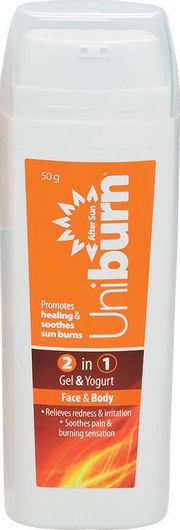 After Sun Gel Uni-Pharma Uniburn 2 in 1 Yogurt για Πρόσωπο & Σώμα 50ml