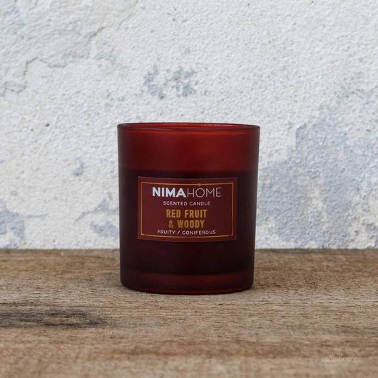 Αρωματικό Κερί Παραφίνης Nima σε Βάζο Red Fruit & Woody 180gr Κόκκινο