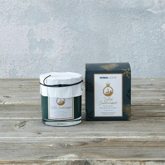 Αρωματικό Κερί Παραφίνης Nima σε Βάζο Wild Sandalwood 160gr Εκρού