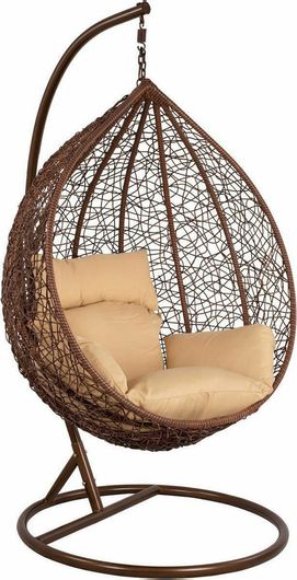 Κούνια Φωλιά HomeMarkt Deva Rattan με Βάση 120x105cm Καφέ