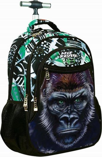 Σχολική Τσάντα Δημοτικού Back Me Up Τρόλεϊ No Fear Gorilla Πολύχρωμο