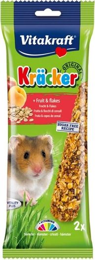 Λιχουδιά για Χάμστερ Vitakraft Kracker Duo με Φρούτα & Νιφάδες Δημητριακών 2τμχ 112gr