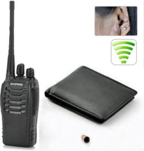 Πορτοφόλι UHF Smartcheater με UHF/VHF 5W Πομποδέκτη και Ακουστικό Ψείρα