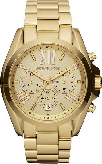 Γυναικείο Ρολόι Michael Kors Bradshaw MK5605 Χρονογράφος με Μεταλλικό Μπρασελέ Χρυσό